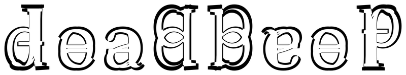 Ambigram for deadbeef in Sourceserifpro-regular